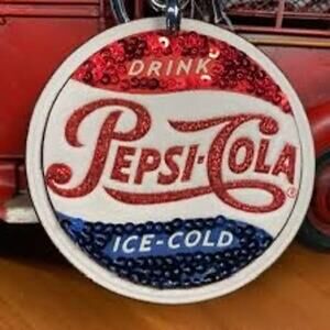 Pepsi cola sequined bag charm NWOT